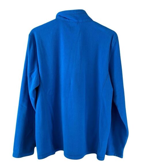 REI Co Op Sweatshirt Mens Large Blue Polyester Fleece Logo 1/4 Zip Mock Neck - Picture 3 of 5